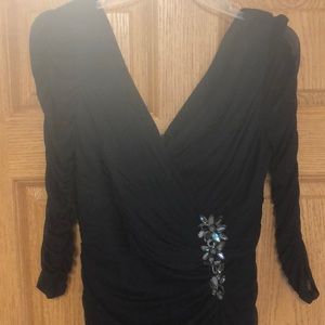 Adrianna papell gown ruched navy size 8